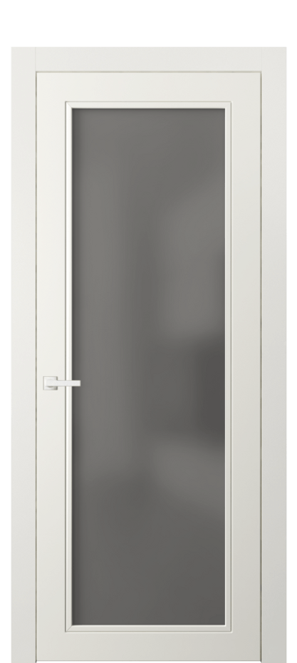 Межкомнатная дверь Нео Классик 8000 Матовый жемчужный Сатинированное серое стекло, триплекс Цена 60224 ₽ | Volhovec