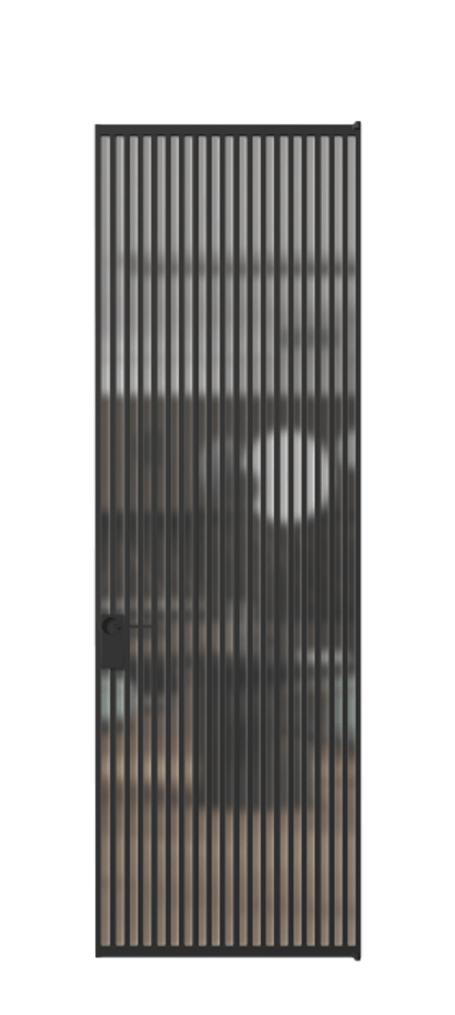 Алюминиевая дверь АЛПЛ040.06 Алюминий Черный Сатинированное стекло "Matelux Crystal Vision", калёное, матовое, каленое 6 мм Цена 229770  | Volhovec