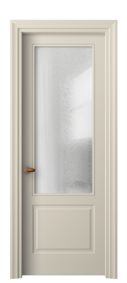 Межкомнатная дверь Esse 8552 Матовый бежево-серый Фактурное стекло "Лёд", триплекс Цена 56239 ₽ | Volhovec