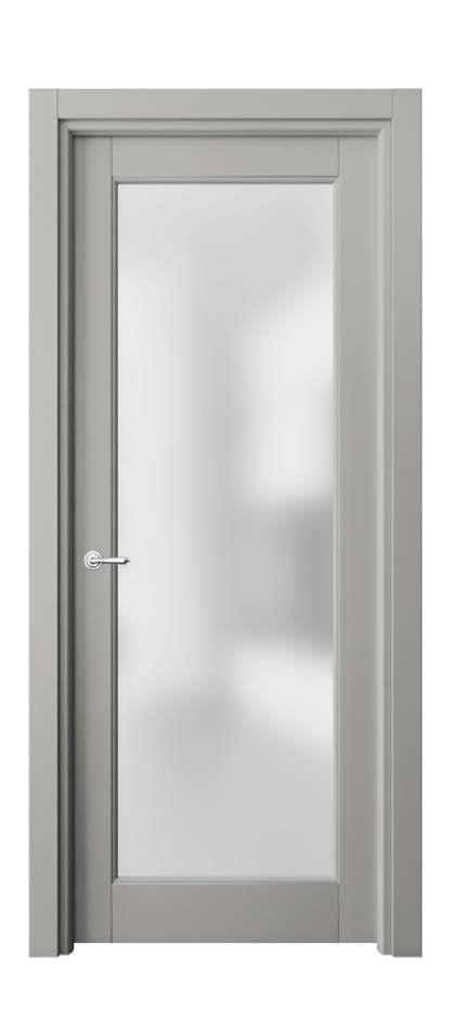 Межкомнатная дверь Тоскана Литера 6300 Матовый нейтральный серый Сатинированное стекло Цена 94599 ₽ | Volhovec