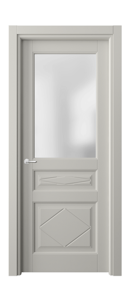 Межкомнатная дверь Тоскана Ромбо 6344 Матовый тёплый серый Сатинированное стекло Цена 101199 ₽ | Volhovec