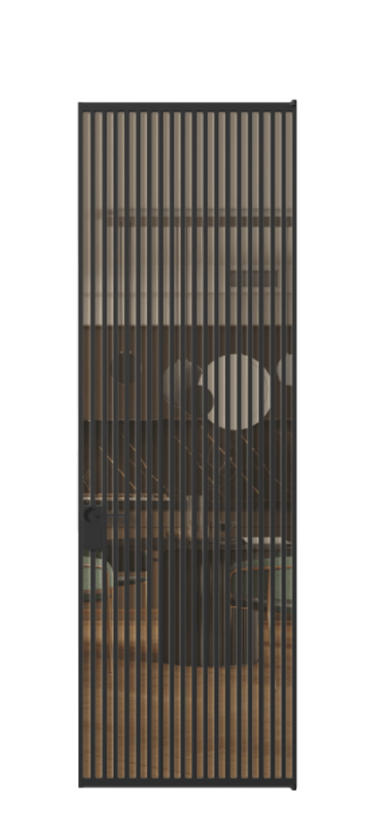 Алюминиевая дверь АЛПЛ040.06 Алюминий Черный Прозрачное оранжевое стекло, триплекс Цена 186370  | Volhovec