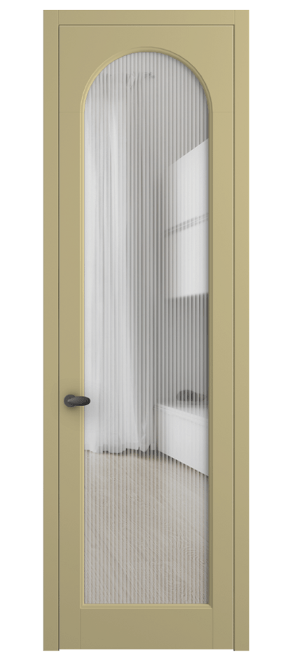 Межкомнатная дверь Palazzo 6804 Матовый белоснежный Рифлёное стекло "Moru", триплекс, 8 мм Цена 126599 ₽ | Volhovec