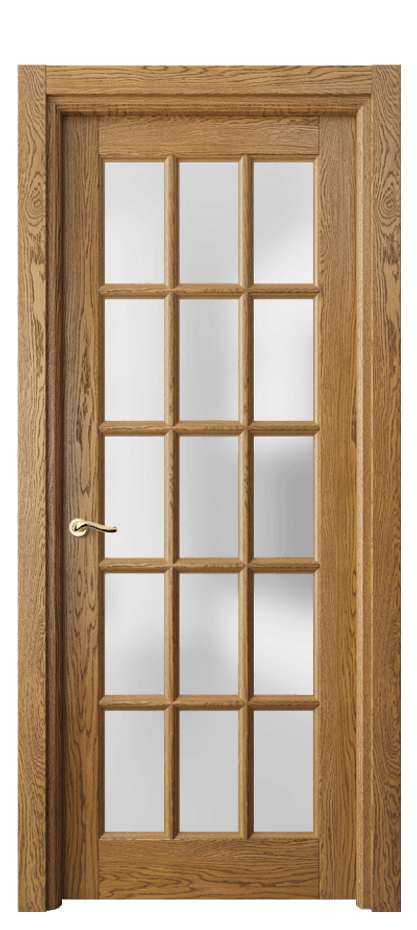 Межкомнатная дверь Лигнум 0708 Дуб медовый брашированный Сатинированное стекло Цена 173299 ₽ | Volhovec