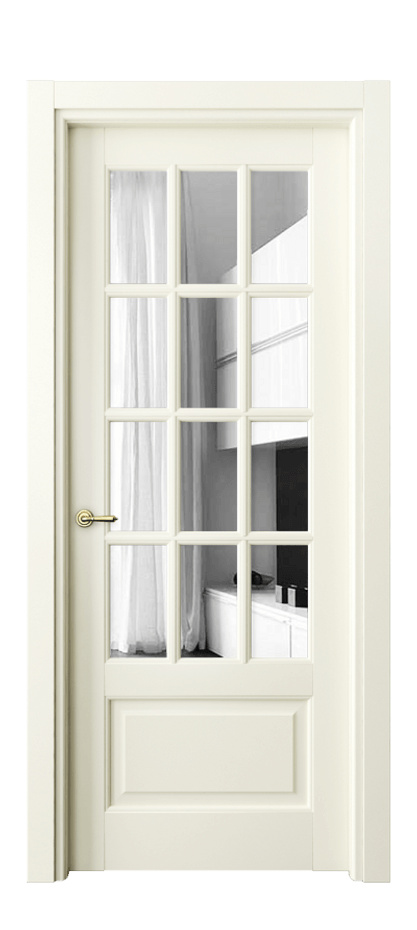 Межкомнатная дверь Тоскана Грильято 6313 Матовый молочно-белый Двустороннее зеркало, триплекс Цена 117199 ₽ | Volhovec