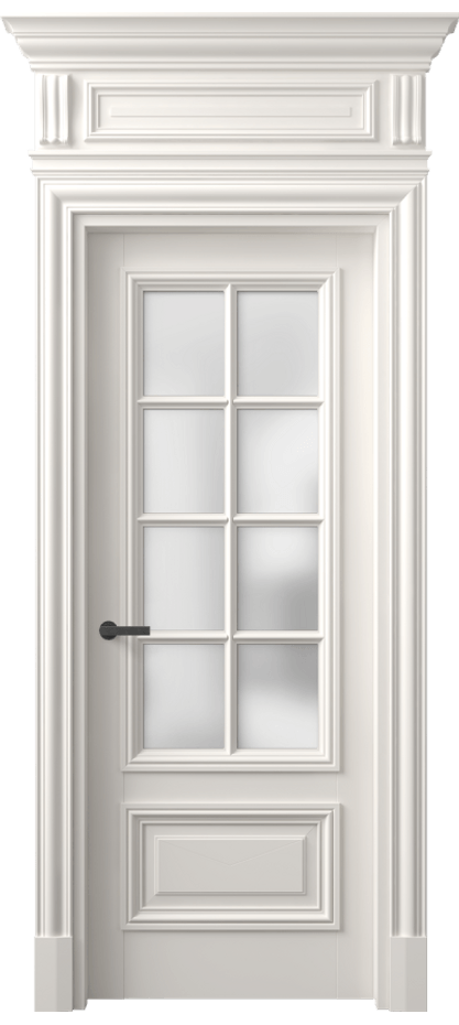 Межкомнатная дверь Антик 7316 Матовый пудровый белый Сатинированное стекло Цена 179009 ₽ | Volhovec