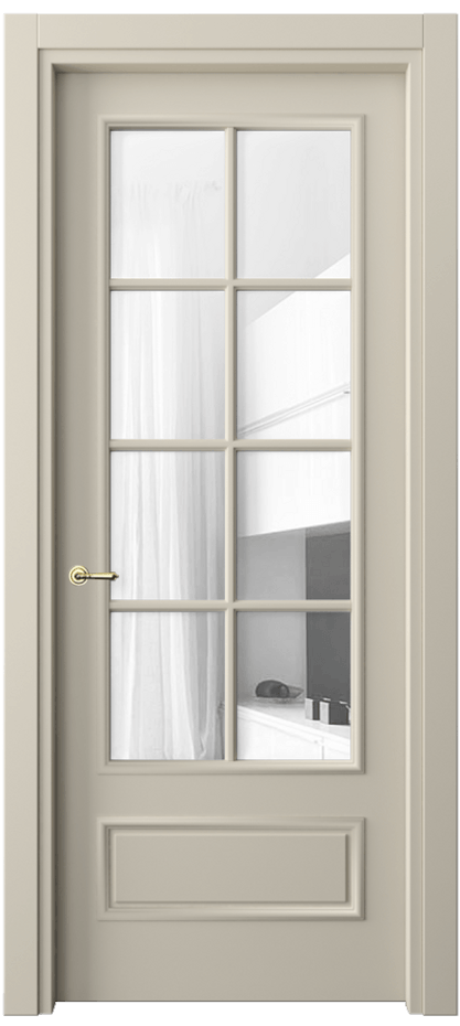 Межкомнатная дверь Paris 8112 Матовый бежево-серый Прозрачное стекло Цена 61599 ₽| Volhovec