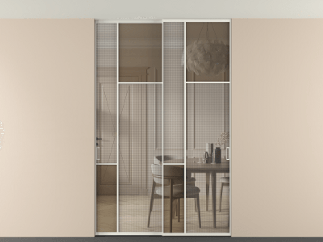 Перегородка Mosaic внутри проема двустворчатая в потолок #VENDORCODE# #FURNISH# #GLASS# Цена #PRICE# #CURRENCY# | Volhovec
