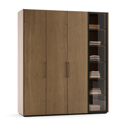 Мебель Шкафы для одежды Module. Цвет Эвкалипт кофейный матовый фризе. Материал Шпон эвкалипта Naturwood. Коллекция Идея 3. Картинка.