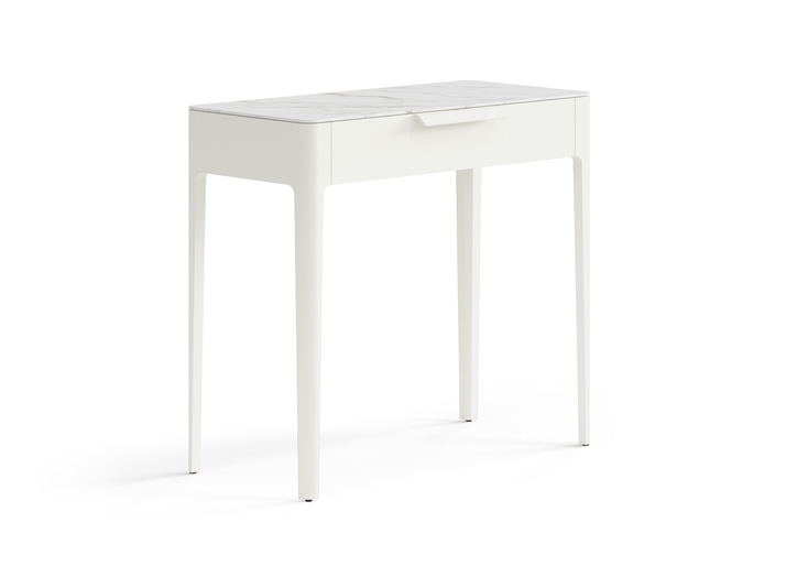 Мебель Консоль Piega 1 ящик. Цвет Матовый молочно-белый. Материал Гладкая эмаль. Коллекция Консоль Piega 1 ящик. Картинка.