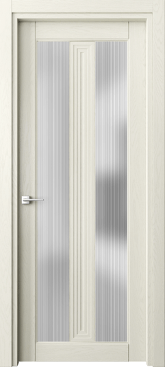 Дверь межкомнатная 6122 ДМБ ДОЖДЬ. Цвет Дуб молочно-белый. Материал Массив дуба эмаль. Коллекция Ego. Картинка.