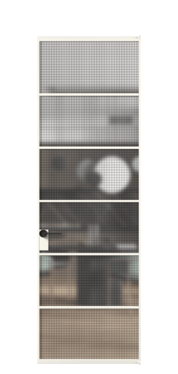 Дверь межкомнатная АЛПЛ040.04 АПБЛ MS. Цвет Алюминий пудровый белый. Материал Алюминий в эмали. Коллекция Formato. Картинка.