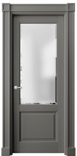 Дверь межкомнатная 6302 МКЛС САТ-Ф. Цвет Матовый классический серый. Материал Гладкая эмаль. Коллекция Тоскана Плано. Картинка.