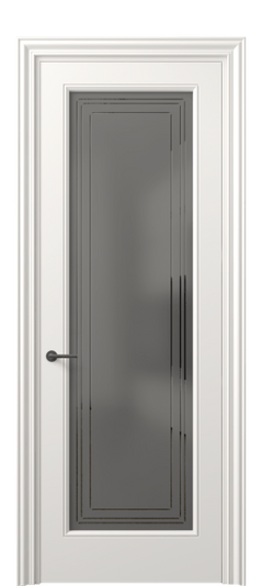 Дверь межкомнатная 8400 МПБЛ СЕР САТ ГРА. Цвет Матовый пудровый белый. Материал Гладкая эмаль. Коллекция Маскот. Картинка.
