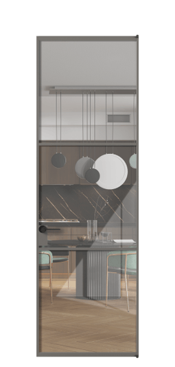 Дверь межкомнатная АЛПЛ040.03 АКЛС Алюминий классический серый Stopsol Clear прозрачное. Цвет Алюминий классический серый. Материал Алюминий в эмали. Коллекция Formato. Картинка.