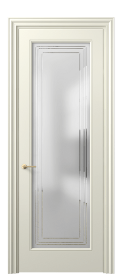 Дверь межкомнатная 8400 ММБ Сатин с гравировкой Mascot. Цвет Матовый молочно-белый. Материал Гладкая эмаль. Коллекция Маскот. Картинка.