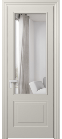 Дверь межкомнатная 8352 МОС Двустороннее зеркало. Цвет Матовый облачно-серый. Материал Гладкая эмаль. Коллекция Rocca. Картинка.