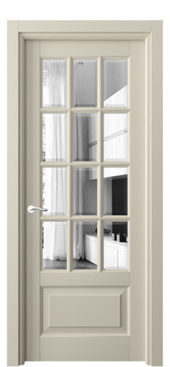 Дверь межкомнатная 0728 ДБСР ЗЕР-Ф. Цвет Дуб бежево-серый. Материал Массив дуба эмаль. Коллекция Lignum. Картинка.