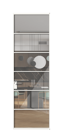 Дверь межкомнатная АЛПЛ040.04 БЕЛ Алюминий Белый Stopsol Clear прозрачное. Цвет Алюминий Белый. Материал Алюминий. Коллекция Formato. Картинка.