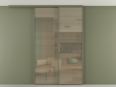 Перегородка Formato вдоль стены на потолок 2 створки с синхронным механизмом