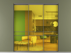 Перегородка Formato внутри проёма 3 створки